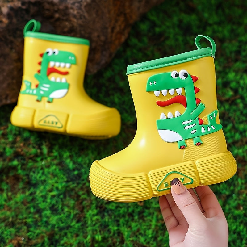Kids' EVA Rain Boots with Dinosaur and Panda Designs Waterproof Anti-Slip High Top Shoes for Boys and Girls