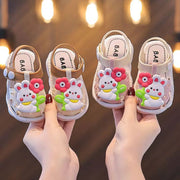 Toddler Girls Floral Sandals PVC Non-Slip Soft Sole Magic Tape Closure Summer