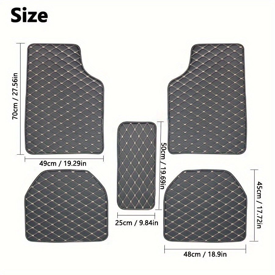 5 dona suv o'tkazmaydigan sun'iy charm matolari, universal old va orqa o'rindiq aksessuarlari