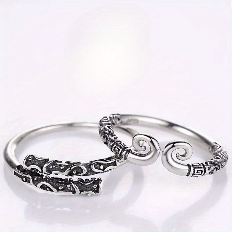 Gothic Hip-Hop Couple Rings Zinc Alloy for Men and Women Stylish Jewelry