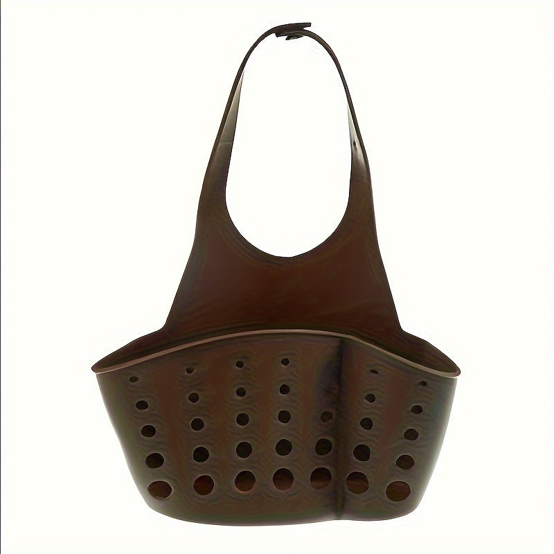 Solid Color Silicone Sink Brush and Drain Storage Basket with Removable Button