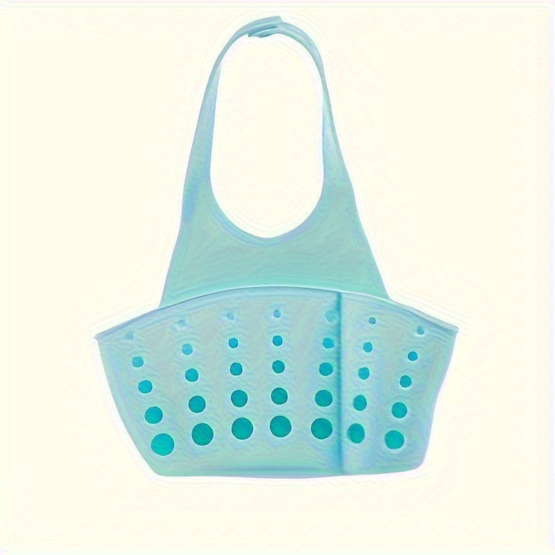 Solid Color Silicone Sink Brush and Drain Storage Basket with Removable Button