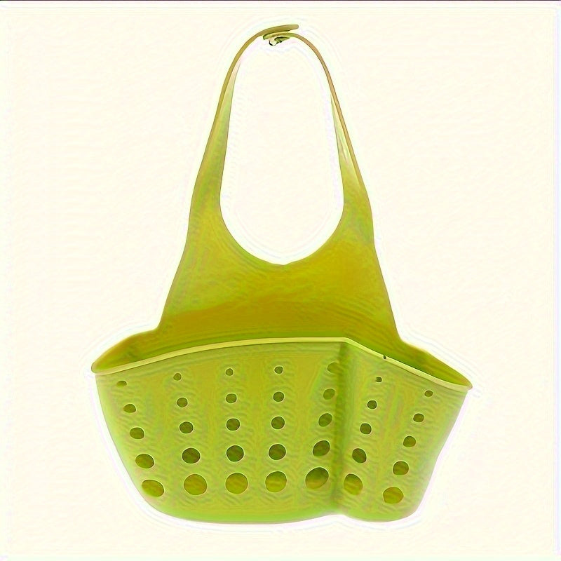 Solid Color Silicone Sink Brush and Drain Storage Basket with Removable Button