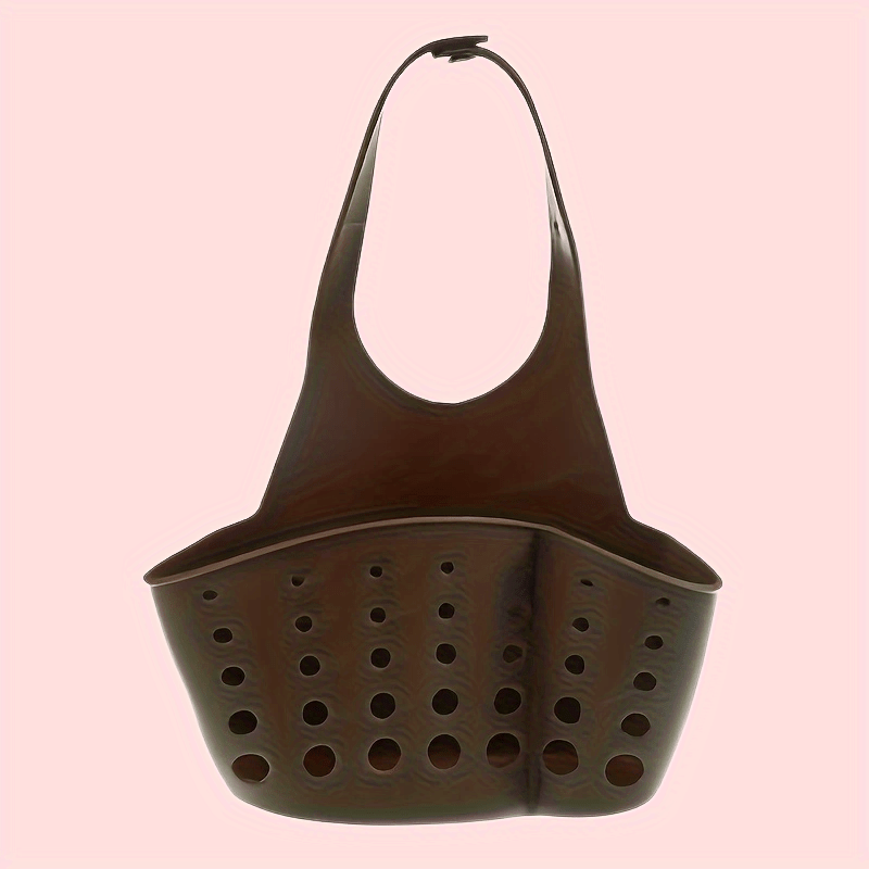 Solid Color Silicone Sink Brush and Drain Storage Basket with Removable Button