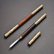 Pu-erh va Igna choy uchun ikkala uchidan foydalaniladigan choy pichog'i qora sandal, gilos daraxti, oltin tutqich bilan