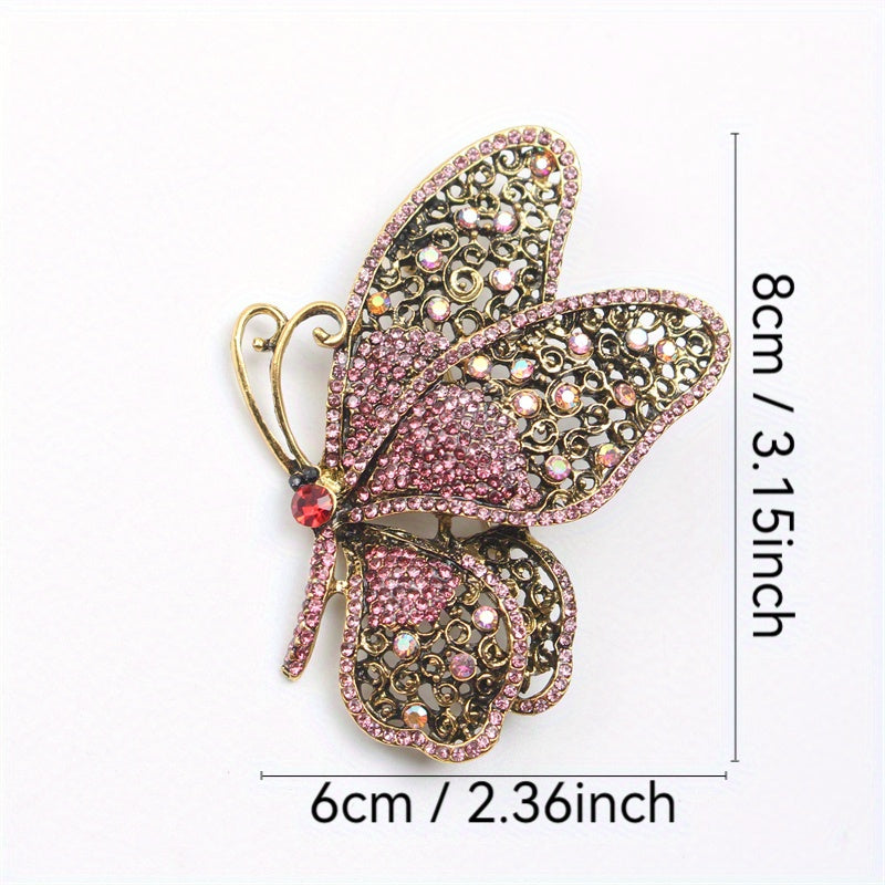 Vintage Butterfly Brooch Pin for Women Elegant Animal Corsage Jewelry