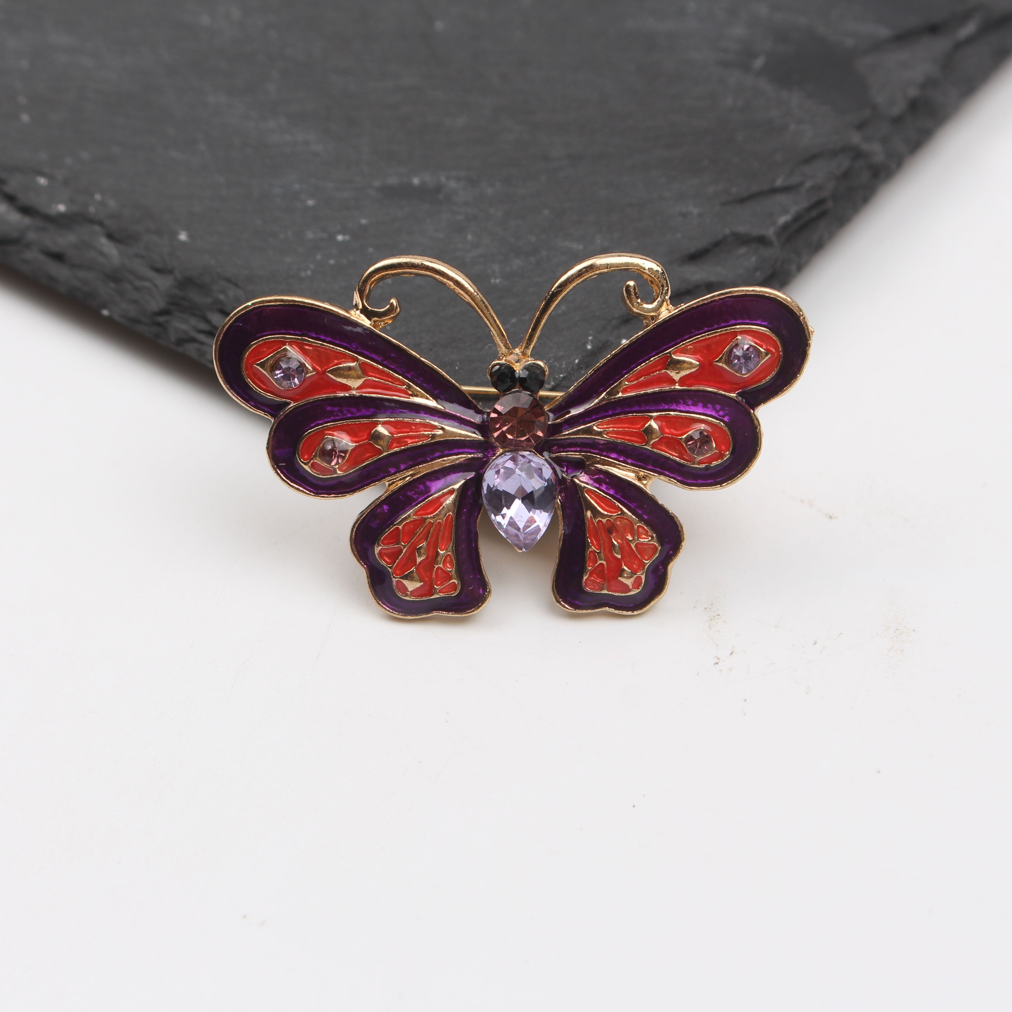 Vintage Enamel Butterfly Brooch Jewelry for Women Stylish Insect Pin Gift