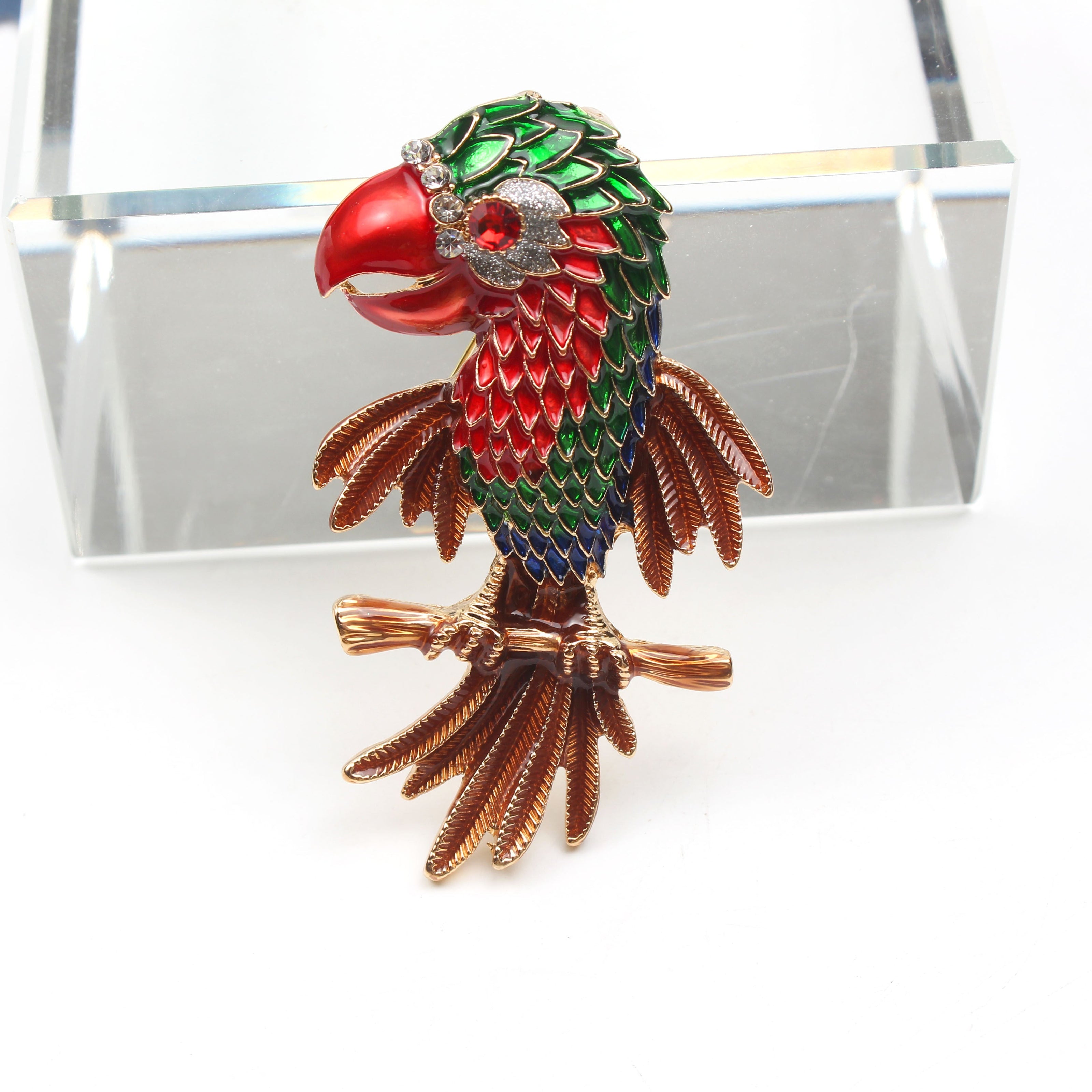 Enamel Parrot Brooch 3D Design for Sweaters and Coats Holiday Gift