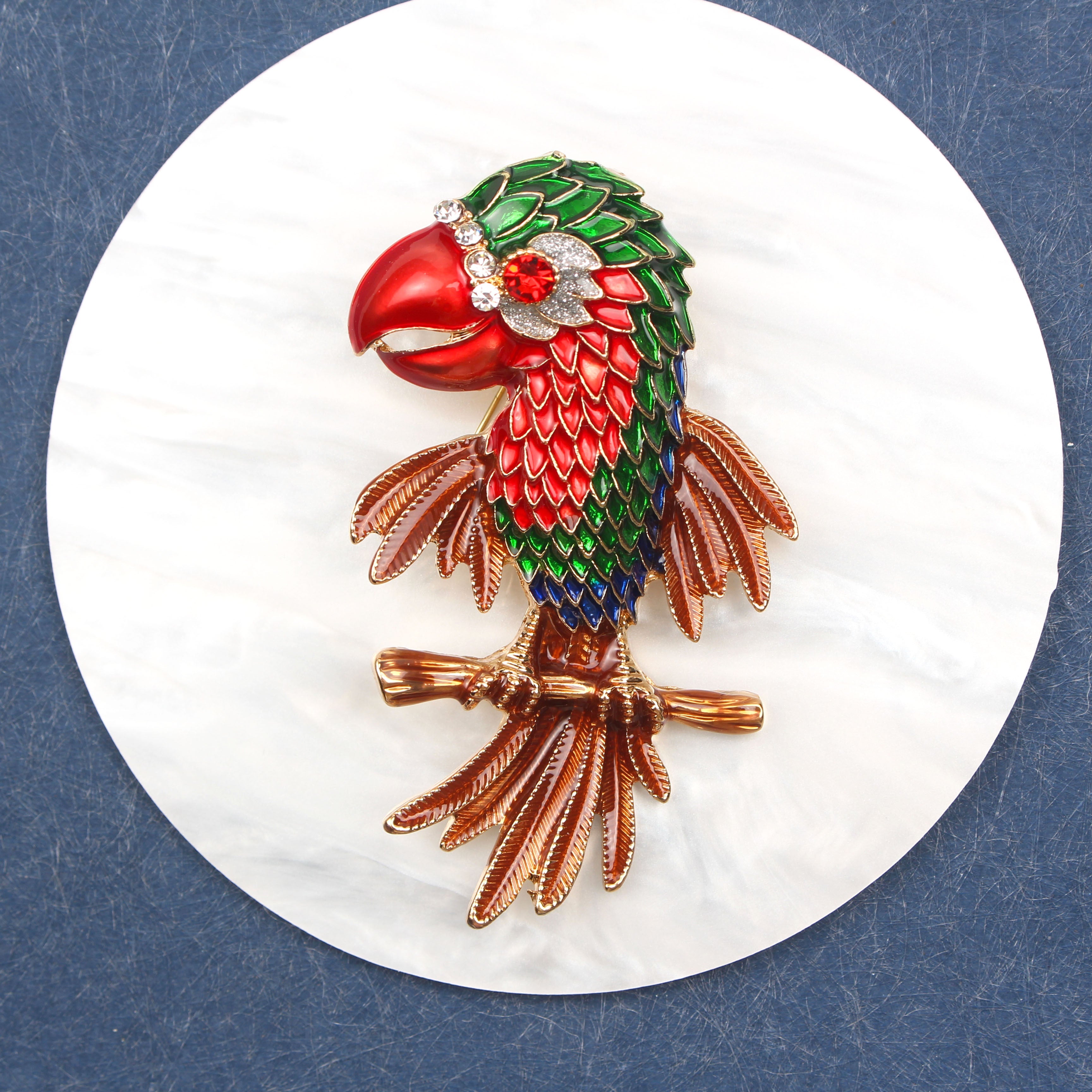 Enamel Parrot Brooch 3D Design for Sweaters and Coats Holiday Gift