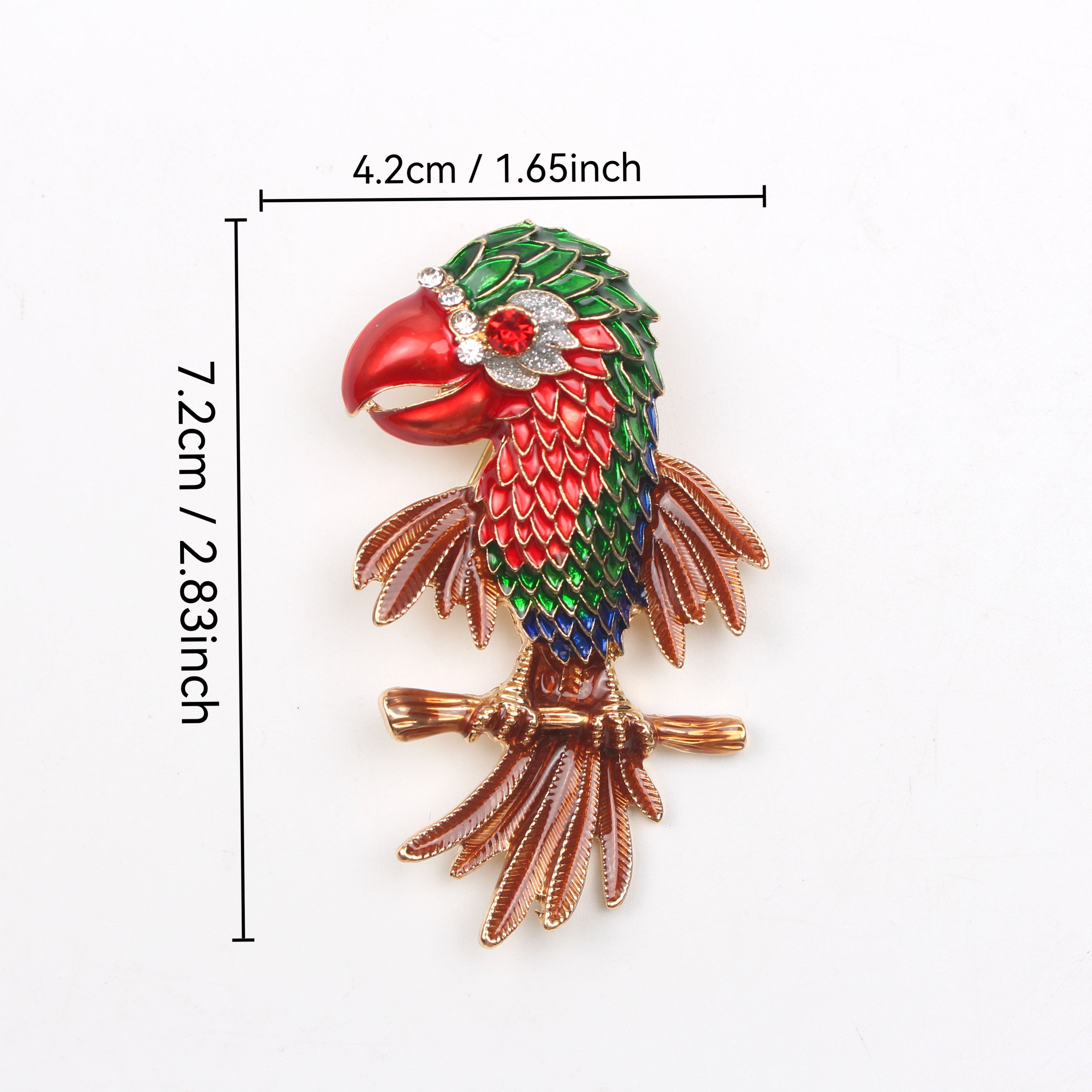Enamel Parrot Brooch 3D Design for Sweaters and Coats Holiday Gift