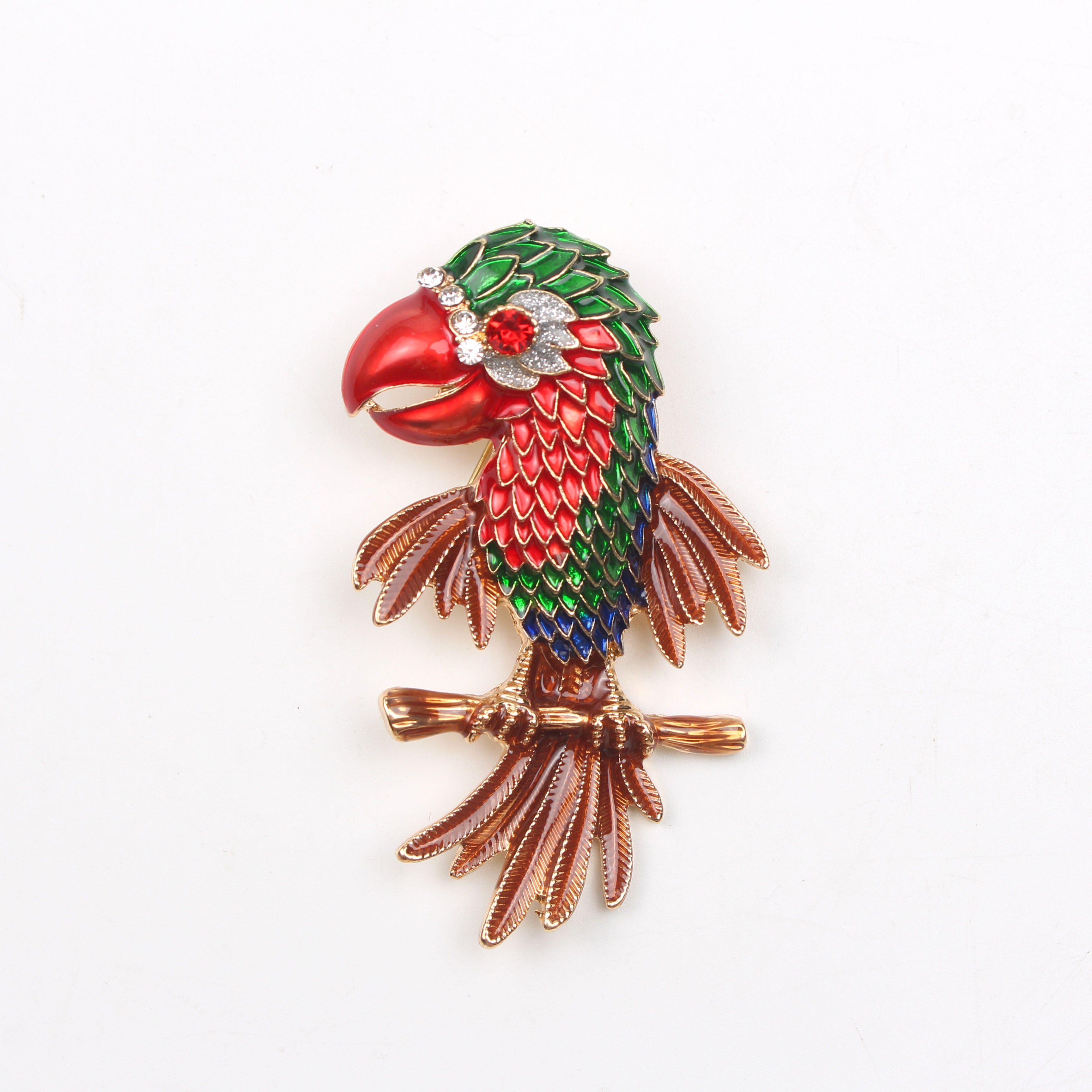 Enamel Parrot Brooch 3D Design for Sweaters and Coats Holiday Gift