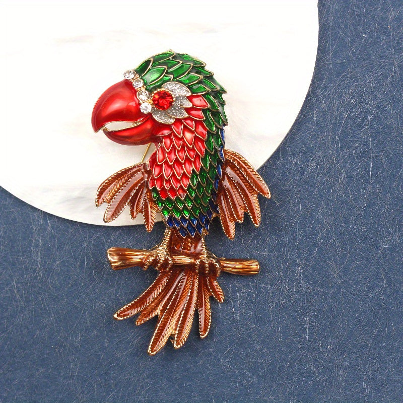 Enamel Parrot Brooch 3D Design for Sweaters and Coats Holiday Gift