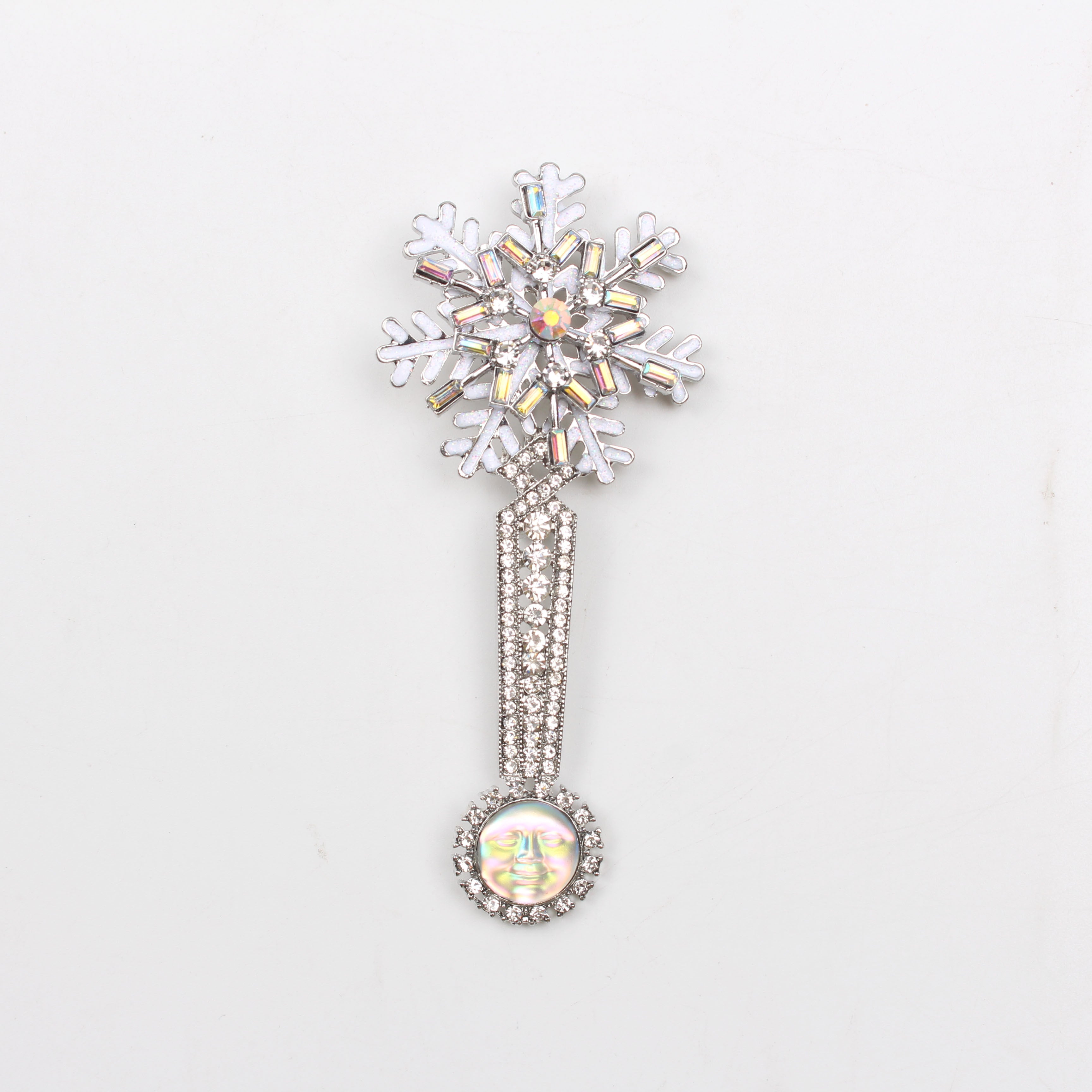 Роскошный нетрадиционный брошь с имитационной жемчужиной в виде снежинки для праздничного подарка