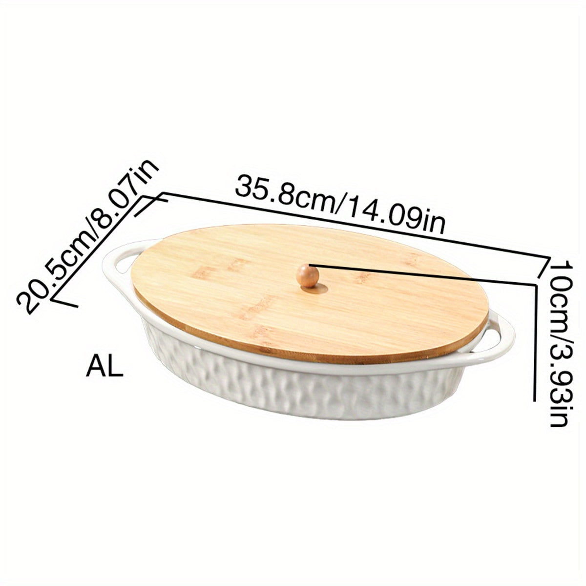 Rectangular Ceramic Casserole Dish with Lid for Baking and Serving
