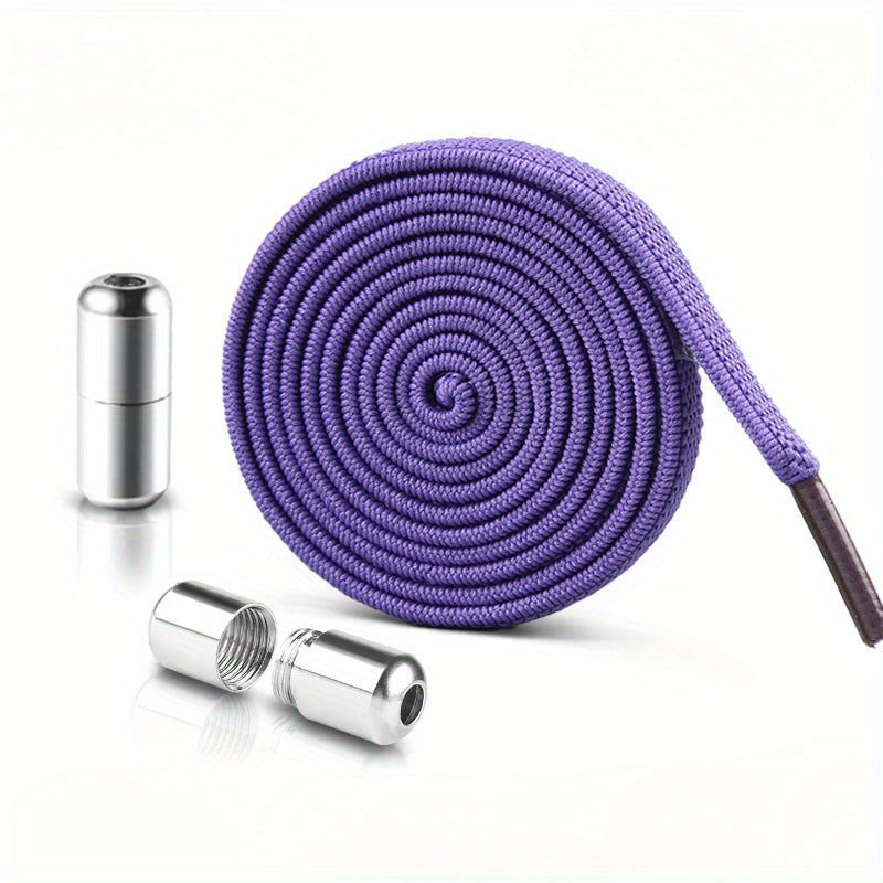 Unisex No-Tie Elastic Shoelaces Durable Polyester Spandex Sneaker Laces