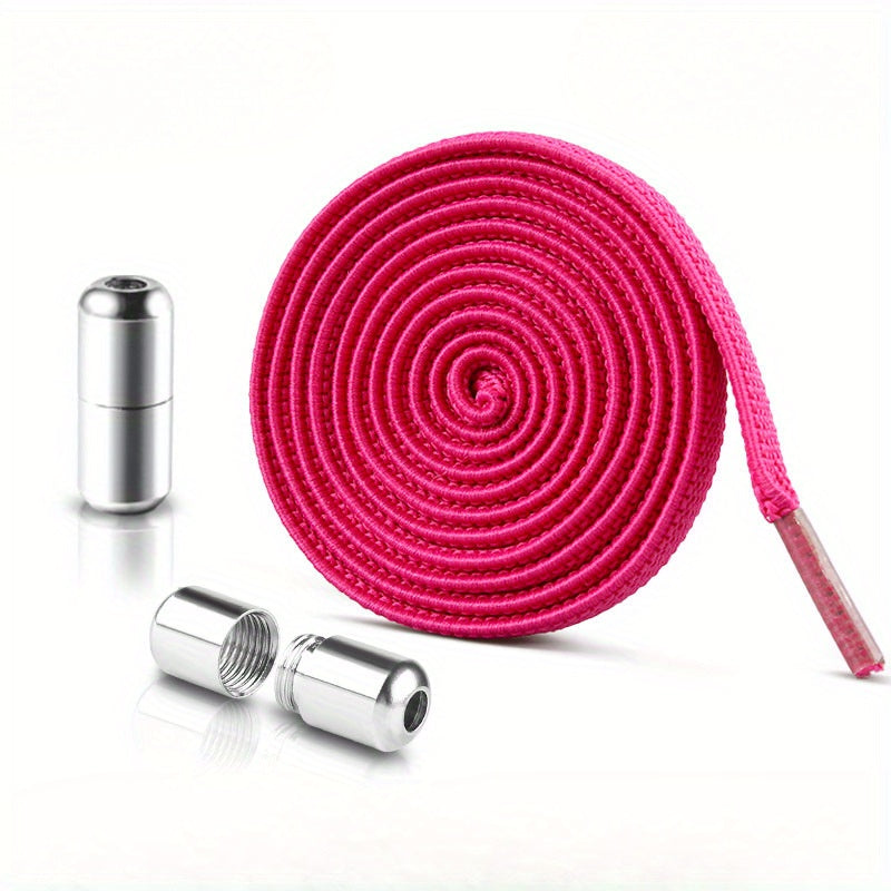 Unisex No-Tie Elastic Shoelaces Durable Polyester Spandex Sneaker Laces