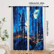 Blackout Curtains 2pc Set for Bedroom Living Room Polyester Magical Theme Darkening Window Treatment
