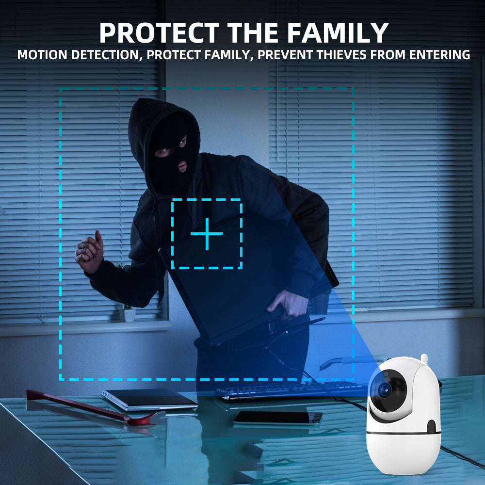 Indoor Security Camera with Night Vision 3MP PTZ WiFi USB Smartphone