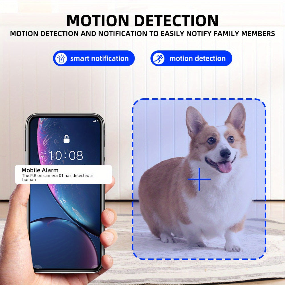 Indoor Security Camera with Night Vision 3MP PTZ WiFi USB Smartphone