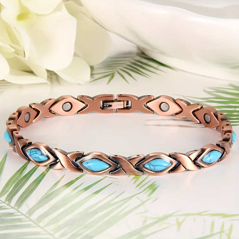 Women’s Copper Magnetic Bracelet Adjustable Boho Jewelry for Everyday and Special Occasions