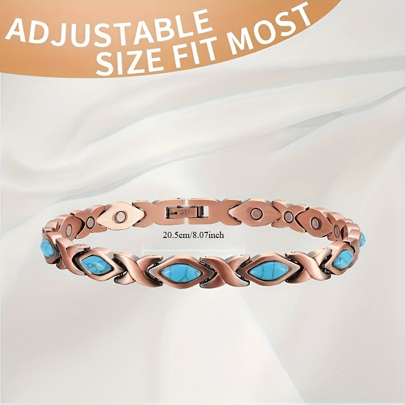 Women’s Copper Magnetic Bracelet Adjustable Boho Jewelry for Everyday and Special Occasions
