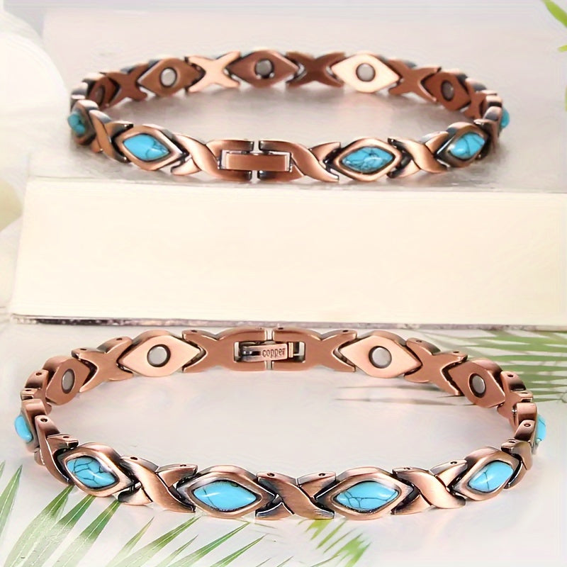 Women’s Copper Magnetic Bracelet Adjustable Boho Jewelry for Everyday and Special Occasions