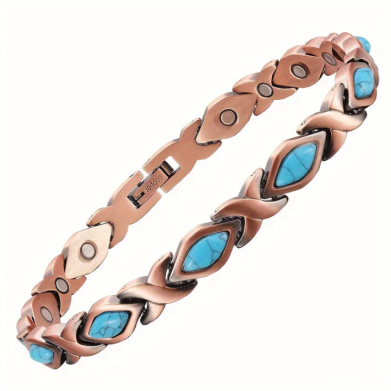 Women’s Copper Magnetic Bracelet Adjustable Boho Jewelry for Everyday and Special Occasions