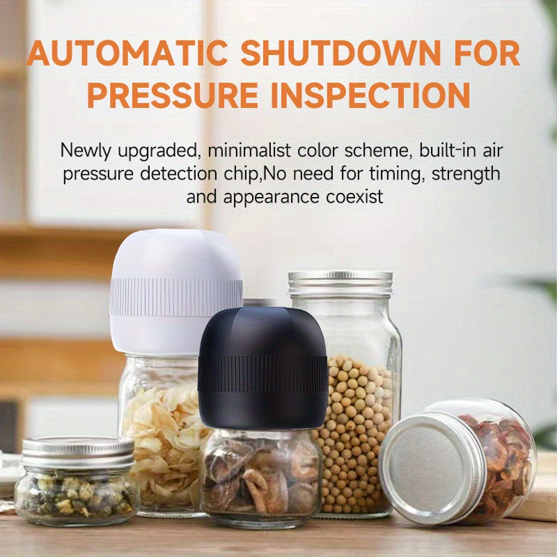 Quruq oziq-ovqatni saqlash va Mason bankalarida fermentatsiya qilish uchun elektr Mason Banki vakuum yopishtiruvchi to'plami.