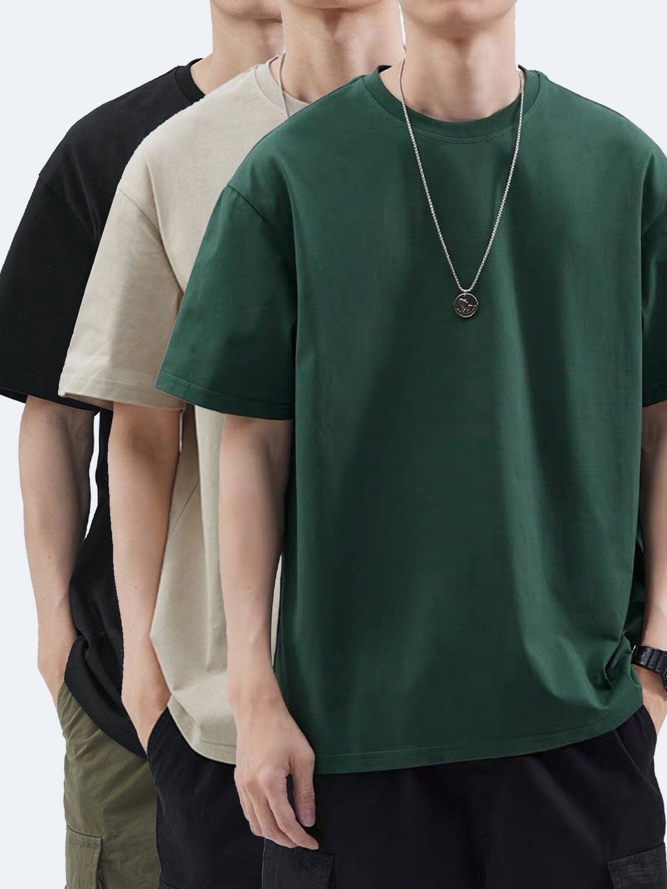 Men's Cotton Short Sleeve T-Shirts Pack Casual Summer Outdoor Wear