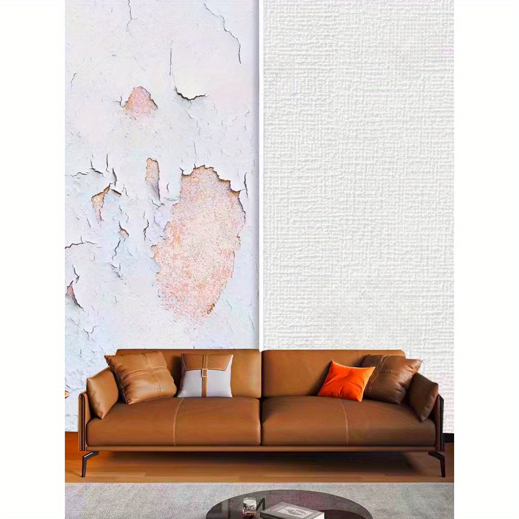 Self-Adhesive Linen Wallpaper 3D Textured Waterproof Washable for Bedroom Wall Renovation 2 Rolls