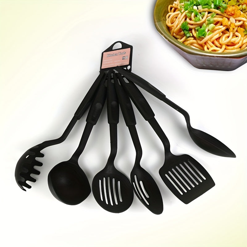 Kitchen Utensil Set Non-Stick Cooking Tools Durable Plastic Includes Ladle Spatula