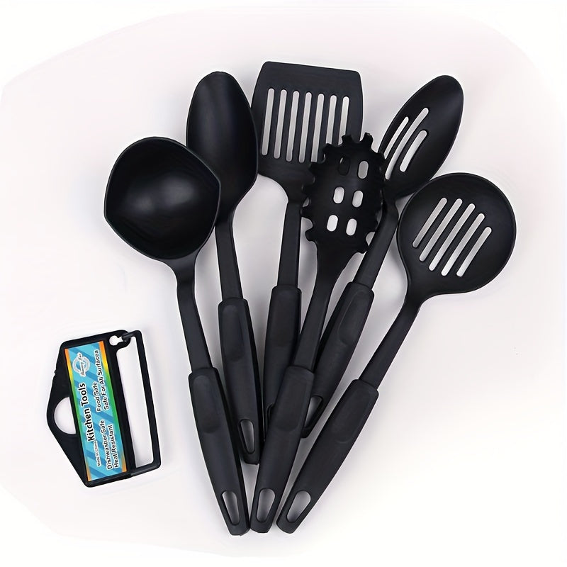 Kitchen Utensil Set Non-Stick Cooking Tools Durable Plastic Includes Ladle Spatula