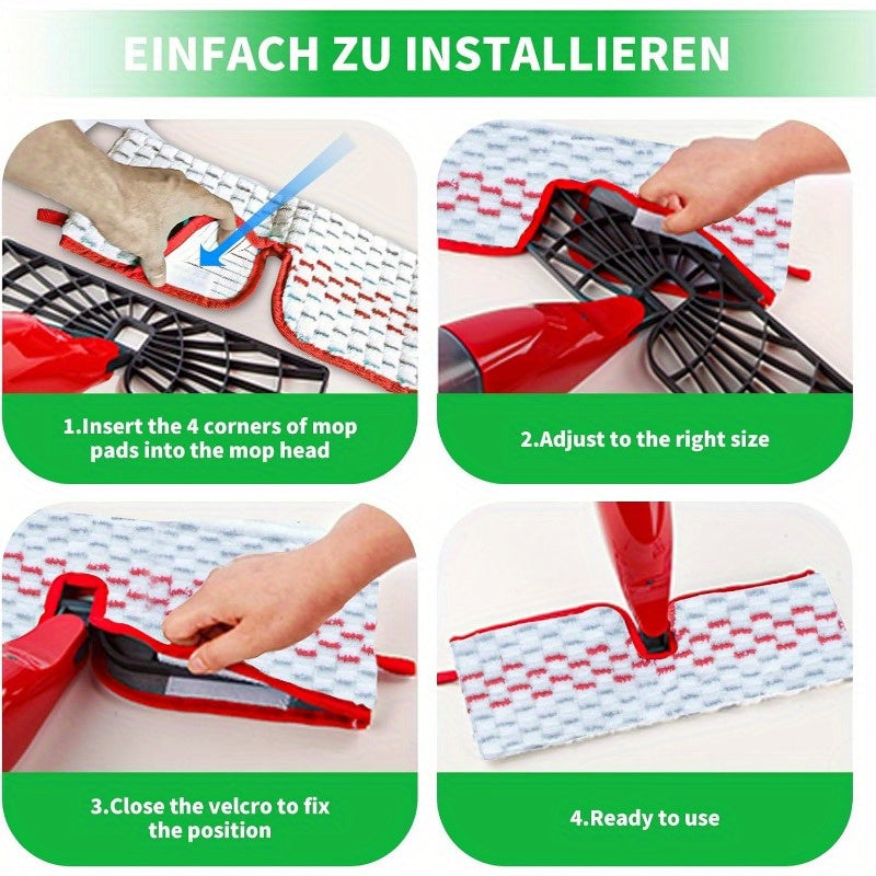 Set of 4 Reusable Microfiber Mop Pads for Spraymax Floor Cleaning