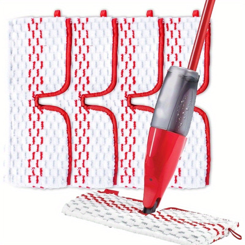 Set of 4 Reusable Microfiber Mop Pads for Spraymax Floor Cleaning