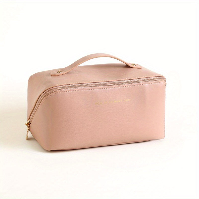 Zarif pushti sayohat makiyaj sumkasi, bo'laklar bilan, katta sig'imli, suv o'tkazmaydigan va formaldegiddan xoli. Terini parvarish qilish va makiyaj zaruriyatlari uchun mos. Mustahkam va ko'chirish uchun qulay to'liq saqlash.