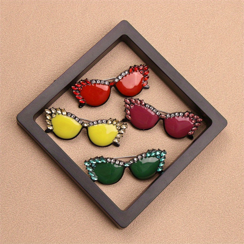 Rhinestone Glasses Brooch Fashion Accessory for Clothing Bags Hats