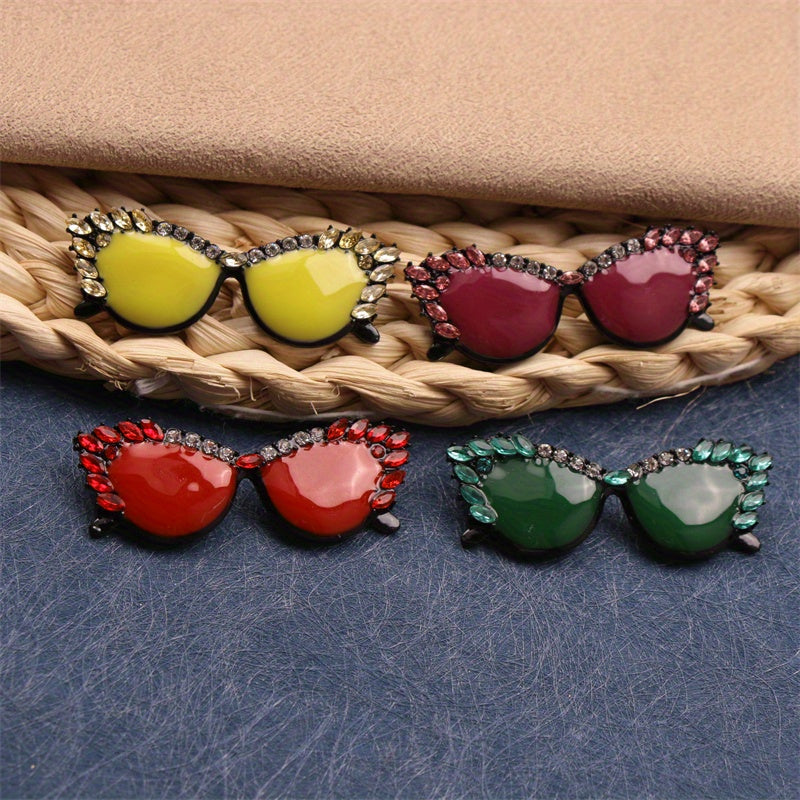 Rhinestone Glasses Brooch Fashion Accessory for Clothing Bags Hats