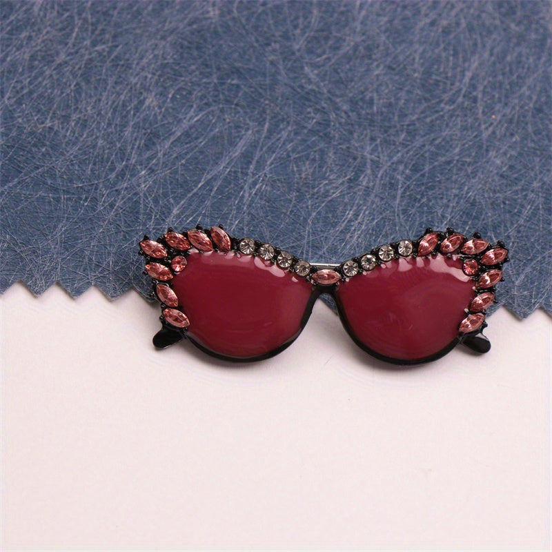 Rhinestone Glasses Brooch Fashion Accessory for Clothing Bags Hats