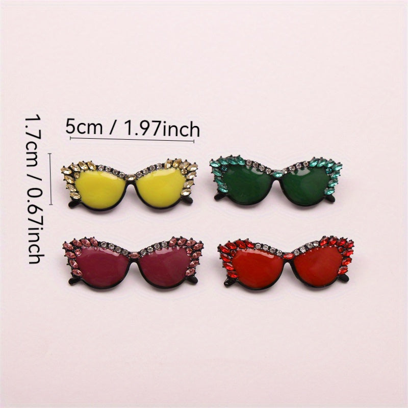 Rhinestone Glasses Brooch Fashion Accessory for Clothing Bags Hats