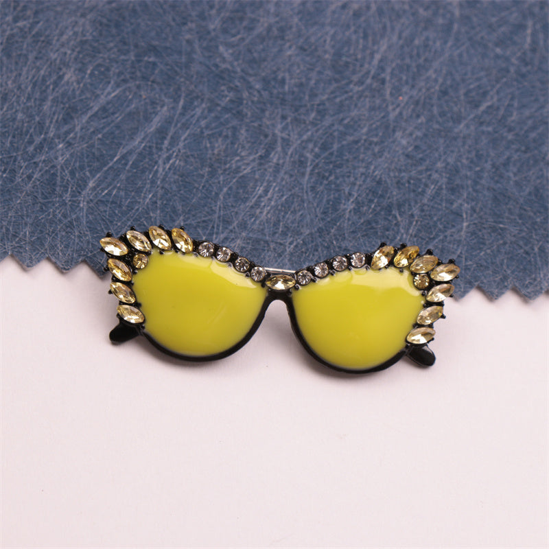Rhinestone Glasses Brooch Fashion Accessory for Clothing Bags Hats