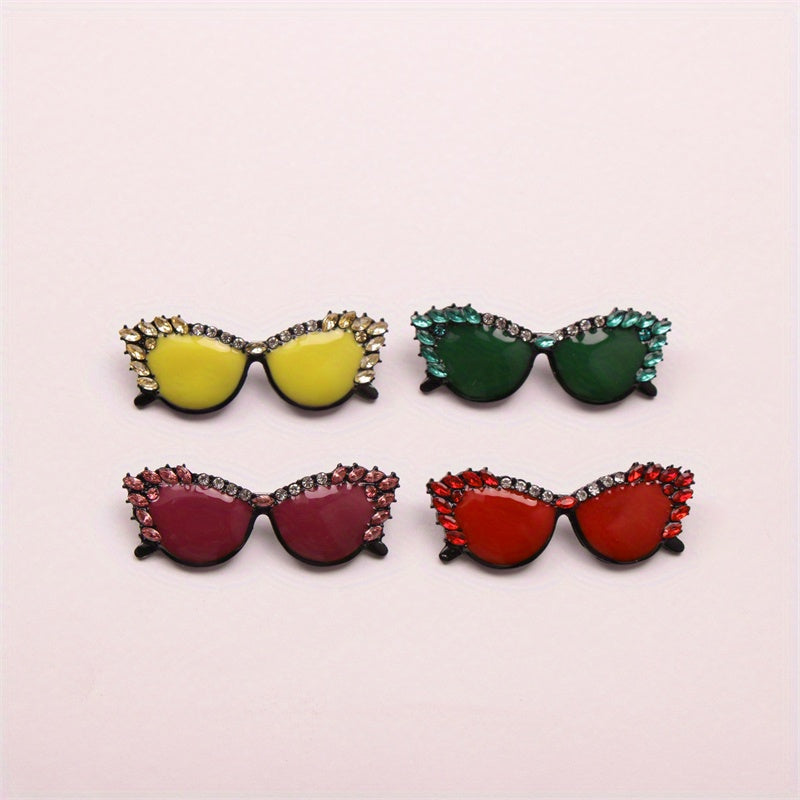 Rhinestone Glasses Brooch Fashion Accessory for Clothing Bags Hats