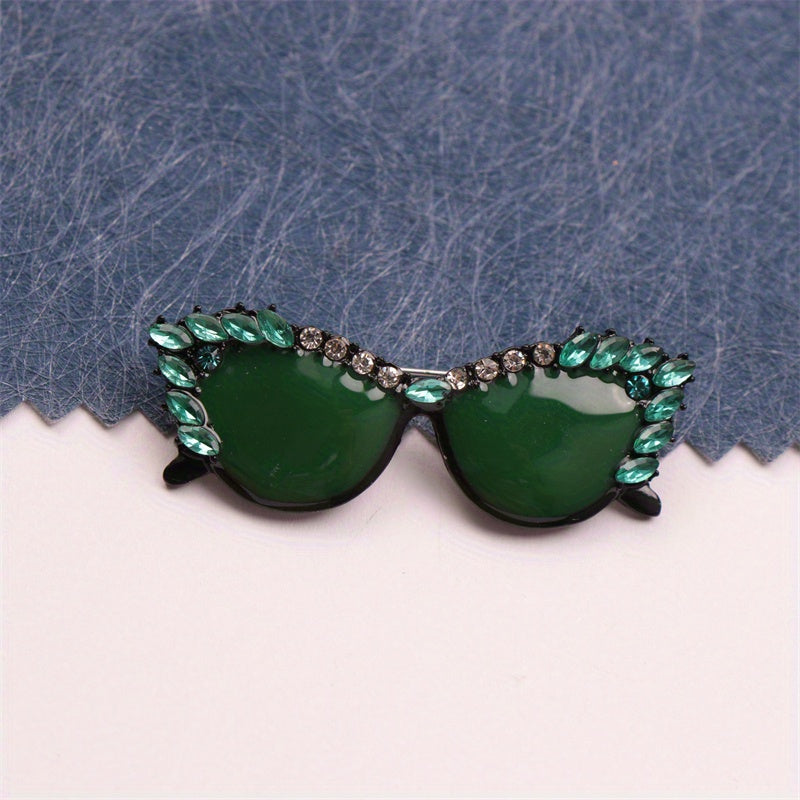 Rhinestone Glasses Brooch Fashion Accessory for Clothing Bags Hats
