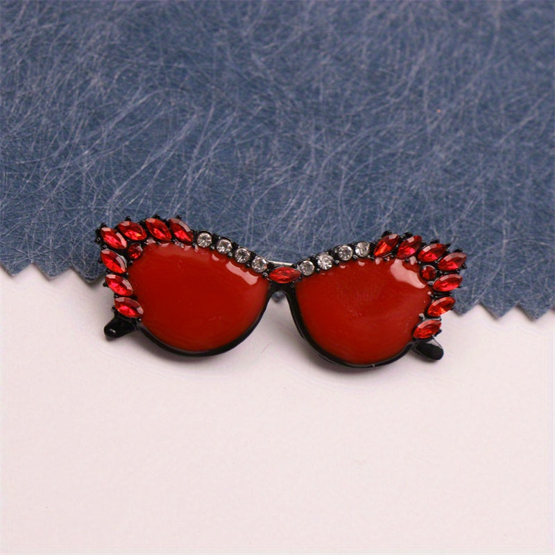Rhinestone Glasses Brooch Fashion Accessory for Clothing Bags Hats