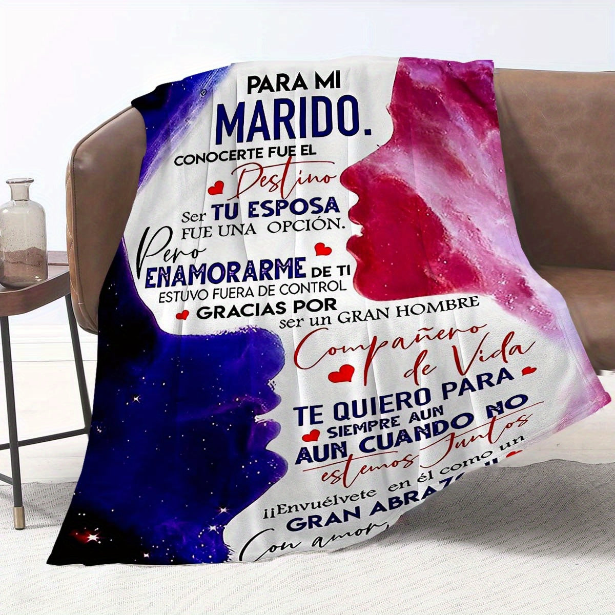 Customized Love Note Fleece Throw Blanket for Home and Travel