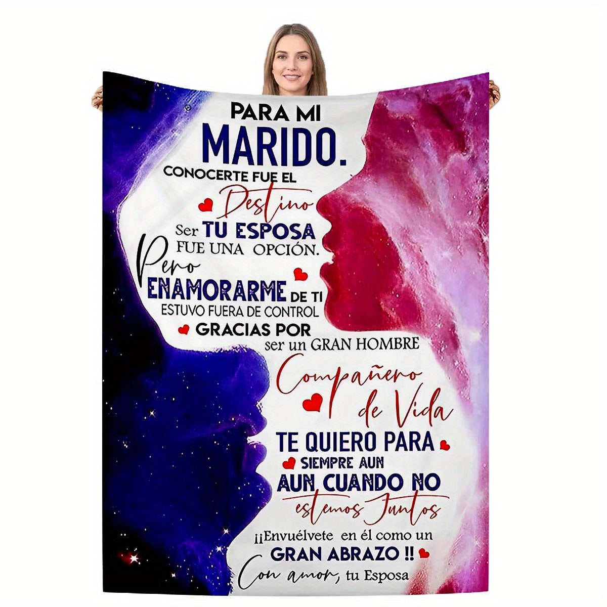 Customized Love Note Fleece Throw Blanket for Home and Travel