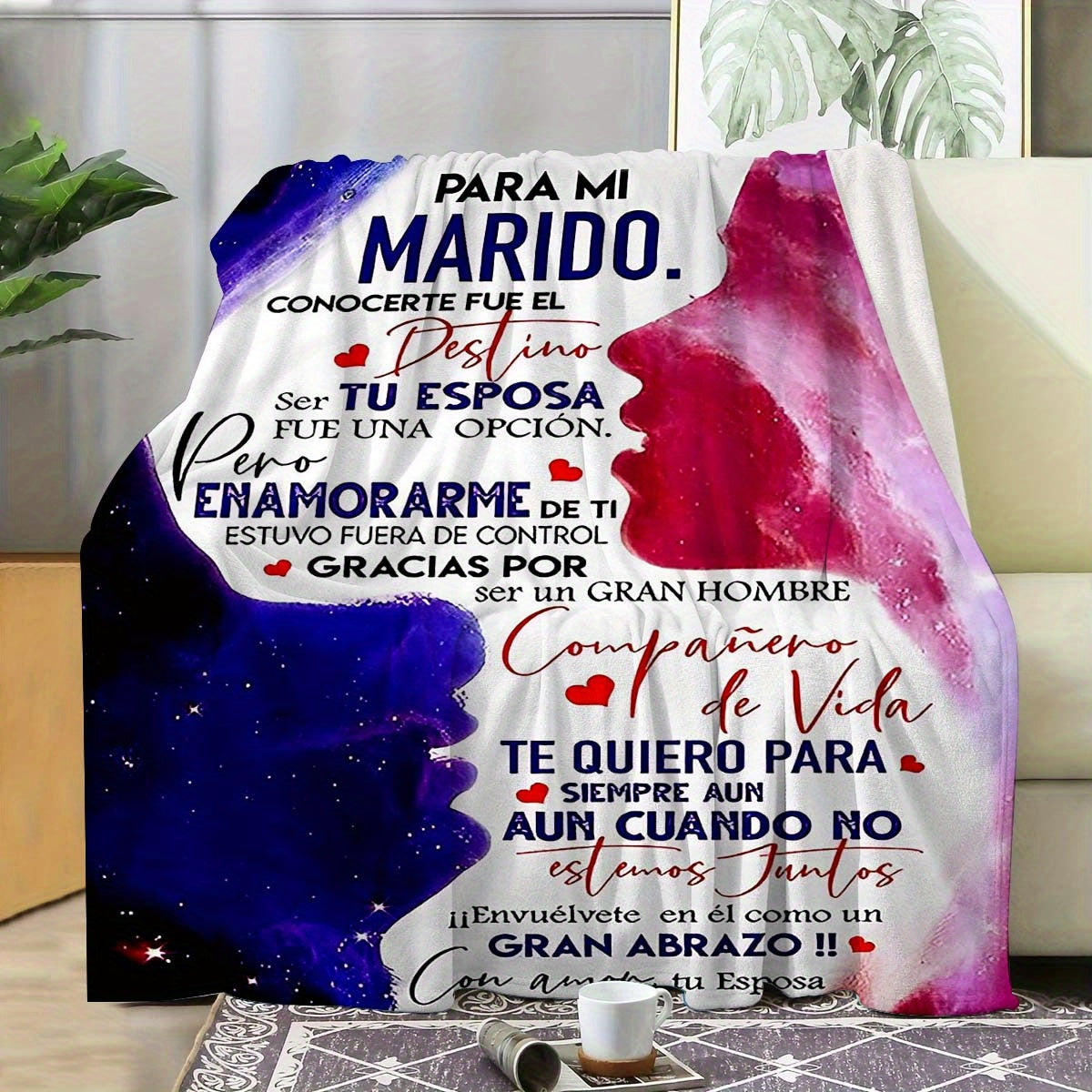 Customized Love Note Fleece Throw Blanket for Home and Travel