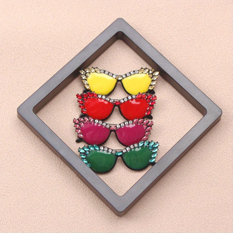 Vibrant Enamel Pin with Rhinestones for Jackets and Coats Unisex Brooch
