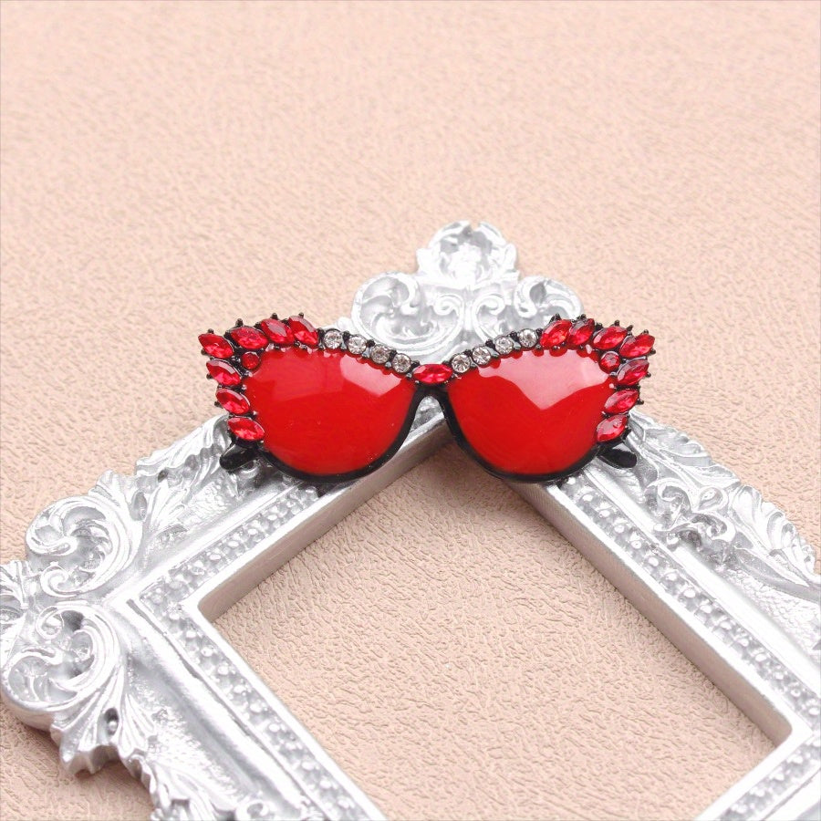 Vibrant Enamel Pin with Rhinestones for Jackets and Coats Unisex Brooch