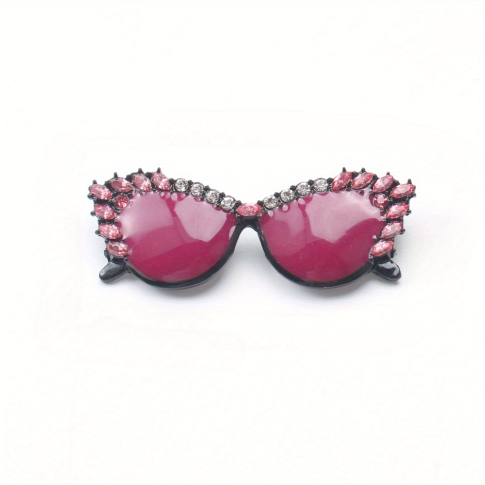 Vibrant Enamel Pin with Rhinestones for Jackets and Coats Unisex Brooch