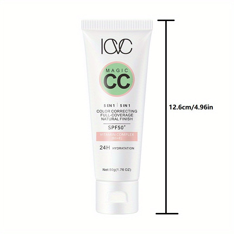 5-in-1 CC Cream Medium Coverage Natural Finish SPF 50 Hydrating Face Cream